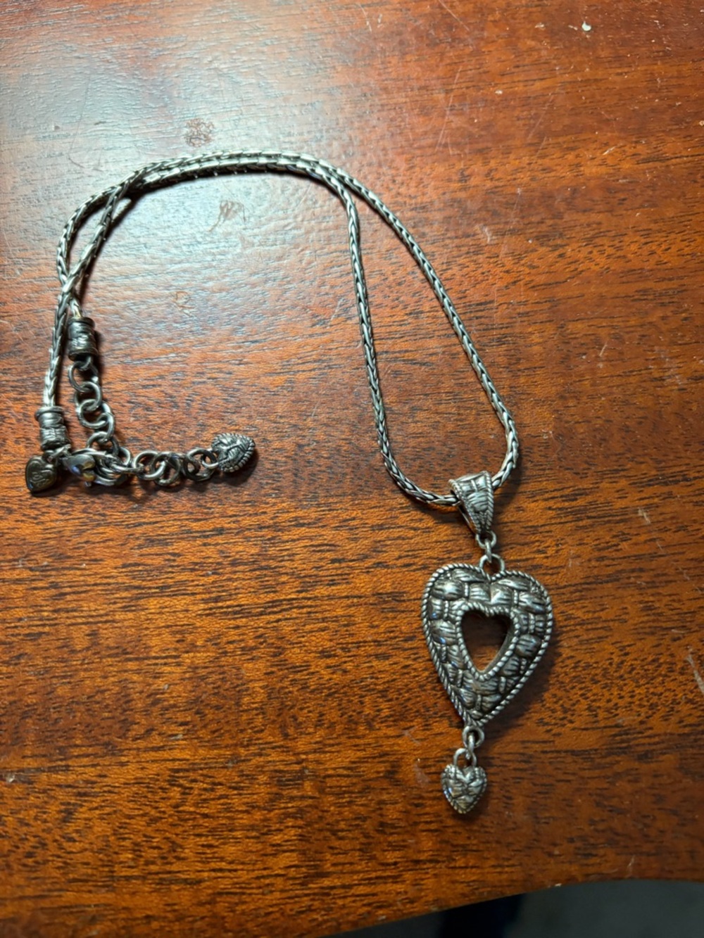 Brighton Silver Heart Cutout Pendant Necklace
